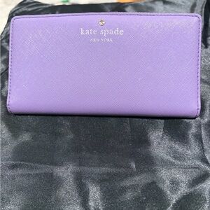 kate spade Lavender Saffiano Zip Continental Wallet